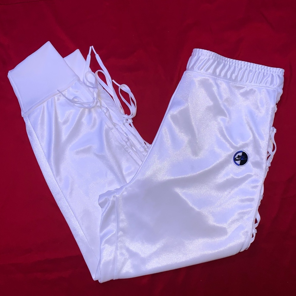 Nike Equality Sisterhood Lace-Up Joggers - White/Blue - Wmns Sz L